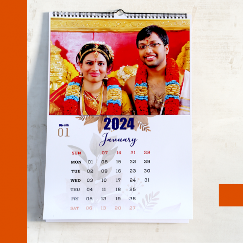 12x18 Wall Hanging Vertical Calendar (03 Sheets -Front & Back Printing)