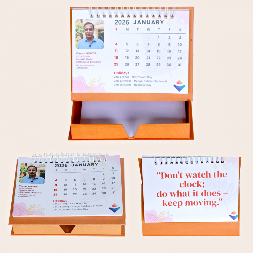 Boxy Calendar [ Front & Back] (Size 6.25 W X 4.5 H ]