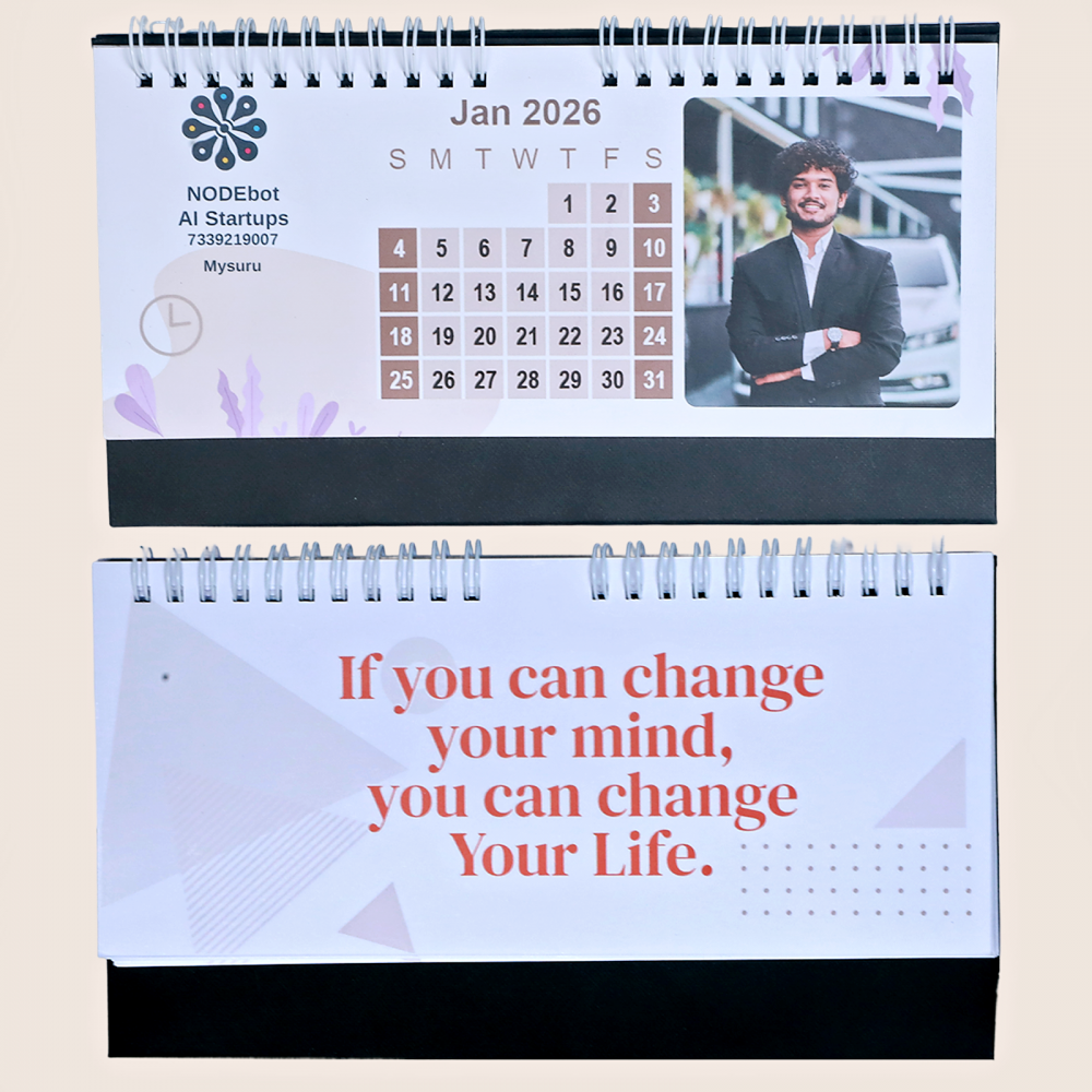 9 x 4 Table Top Calendar (Front & Back Print)