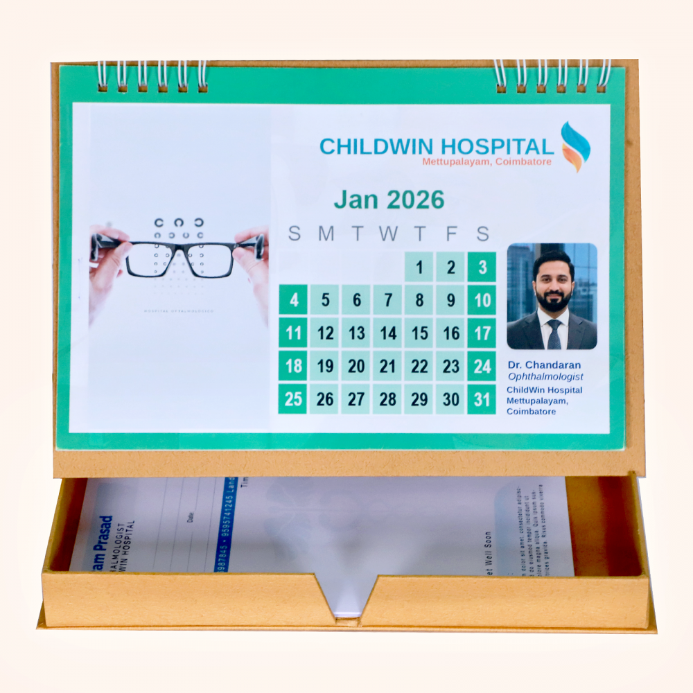 Boxy Calendar with BOX (9.5 x 6.5) Front & Back