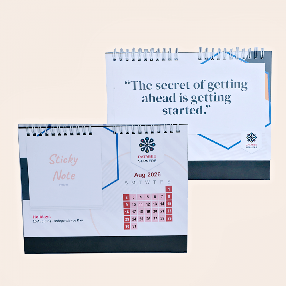 9 x 6 Table Top Calendar with Sticky Note Holder (Front & Back)